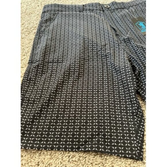 Scales Mens NAUTICAL SAIL 8.5" WALKSHORTS black Geometric Print Size 36 - Picture 2 of 9